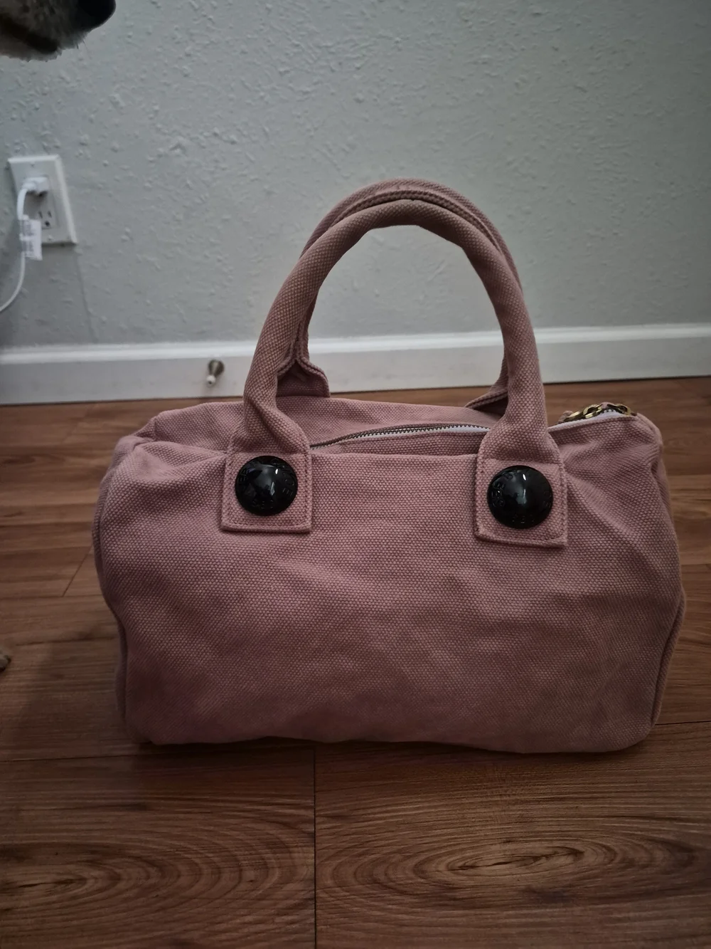 See By Chloé Pink Canvas Button Boston Duffle Bag